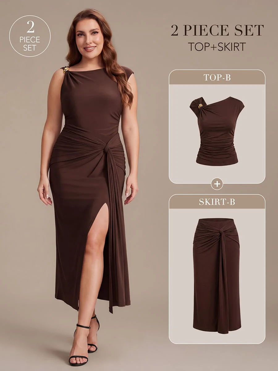 Slit Knit Bodycon Skirt - Image 24