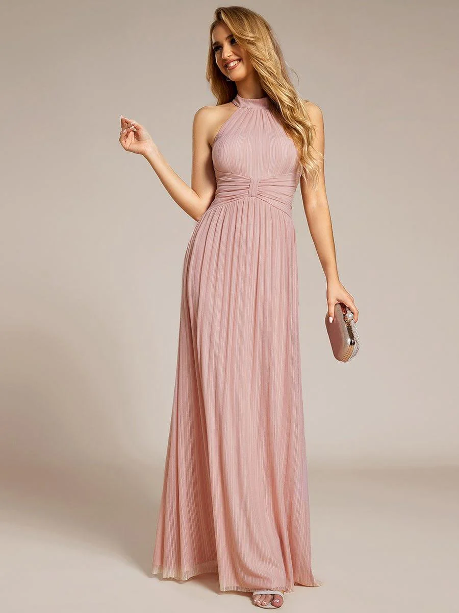 ever EVERLAINE|Sparkle Halter Neck Formal Evening Dress with A-line Silhouette - Image 27
