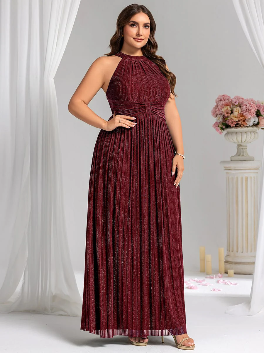 ever EVERLAINE|Sparkle Halter Neck Formal Evening Dress with A-line Silhouette - Image 44