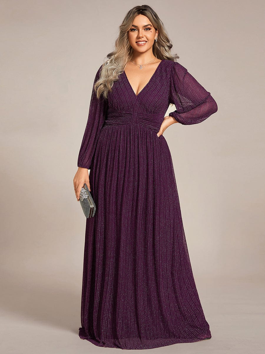 ever BRYM|Sparkle Long Sleeve Formal Evening Dress with A-line Silhouette - Image 68