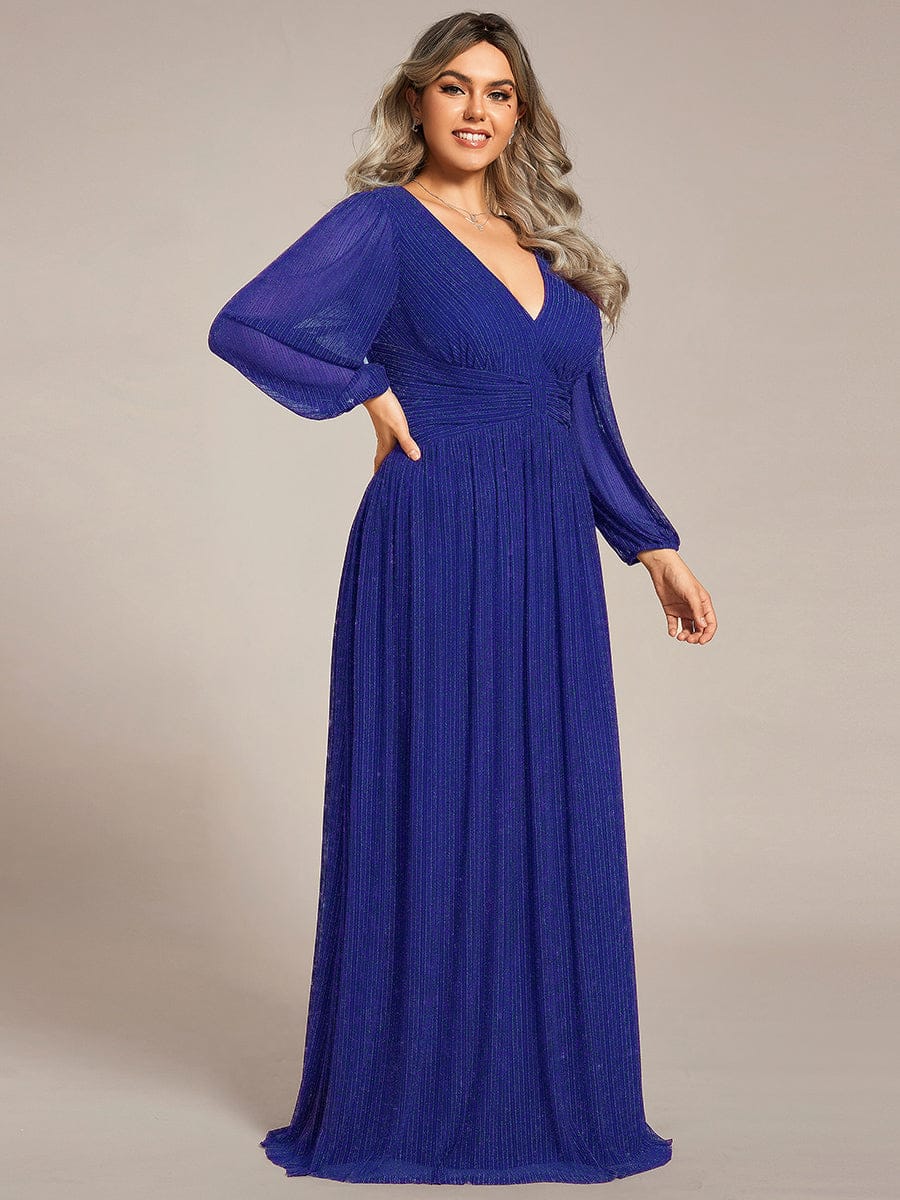 ever BRYM|Sparkle Long Sleeve Wedding Guest Dress with A-line Silhouette - Image 108