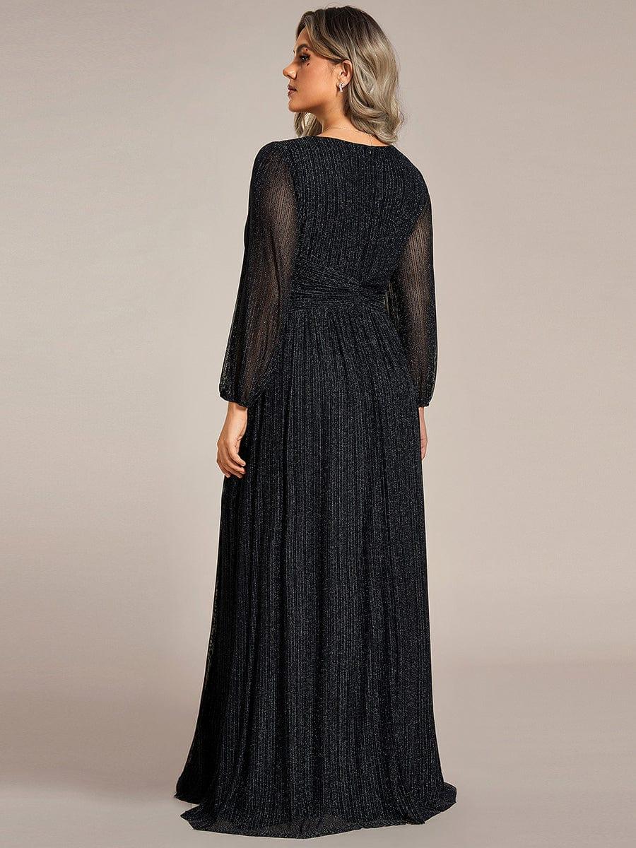 ever BRYM|Sparkle Long Sleeve Wedding Guest Dress with A-line Silhouette - Image 13