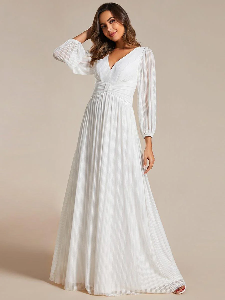 ever BRYM|Sparkle Long Sleeve Wedding Guest Dress with A-line Silhouette - Image 47