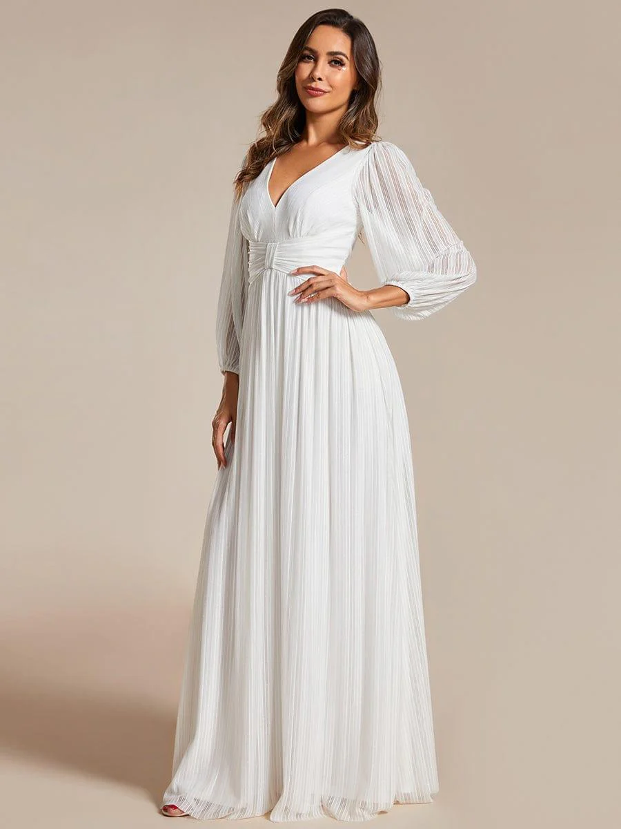 ever BRYM|Sparkle Long Sleeve Wedding Guest Dress with A-line Silhouette - Image 51