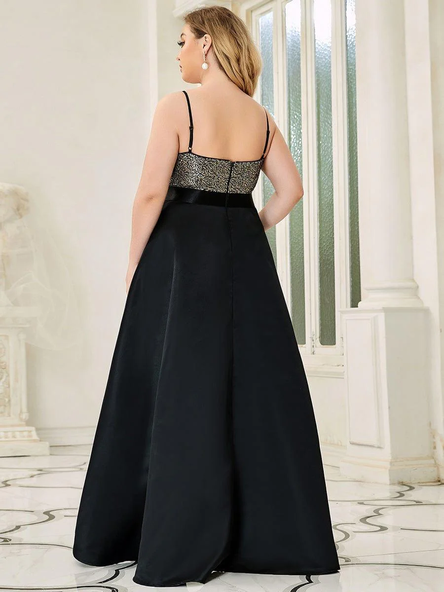pretty ALYNA|Sparkly Plus Size Prom Dresses for Women with Irregular Hem (Final Sale) - Image 22