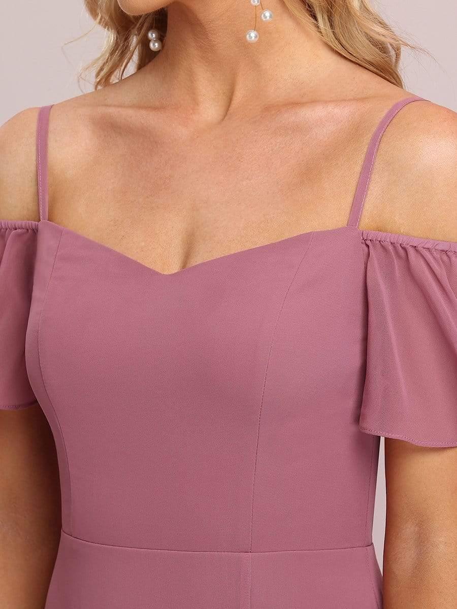 ever REYA|Stylish Cold-Shoulder Floor Length Bridesmaid Dress with Side Slit - Image 29