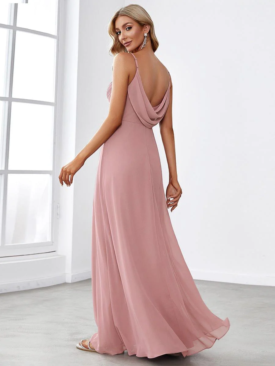 ever NOVA|Sweetheart Draped Back Floor Length Bridesmaid Dress - Image 11