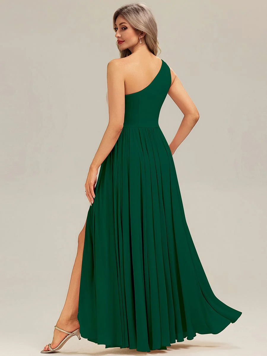 ever BRIELLE|Designer Thigh-High Slit Chiffon Bridesmaid Dress - Image 16