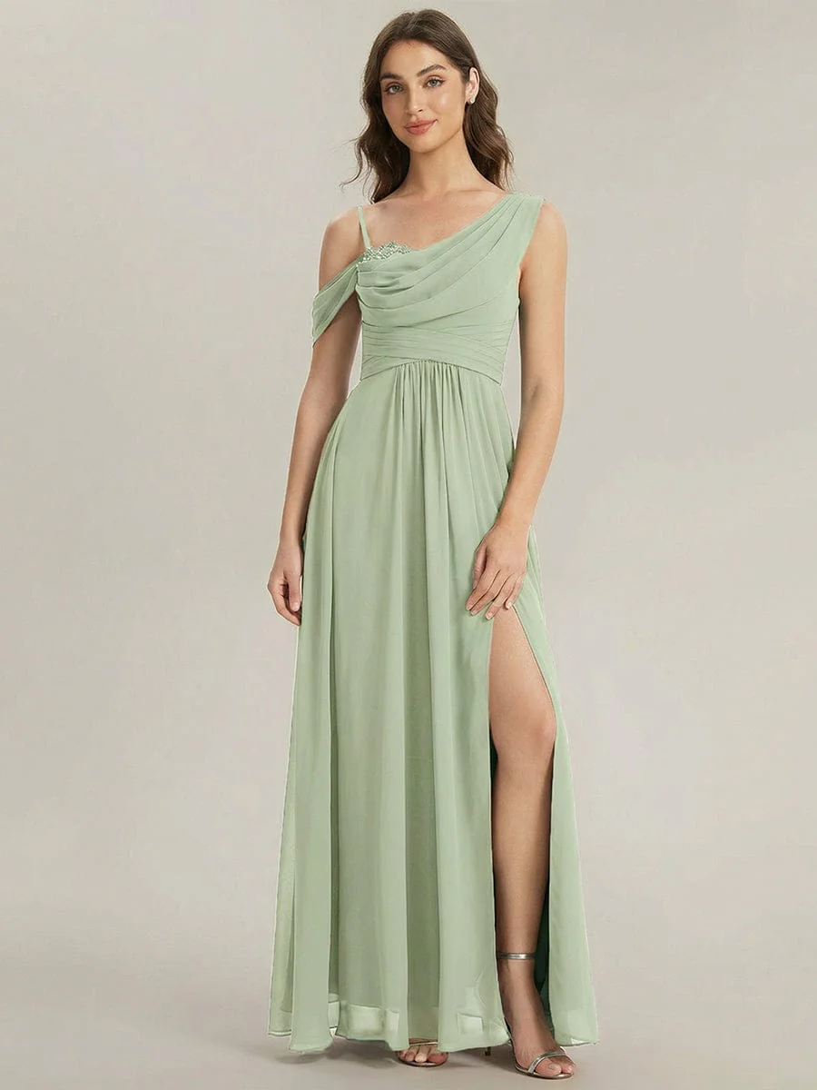 Thigh-High Slit Chiffon Sleeveless Dress - Image 13