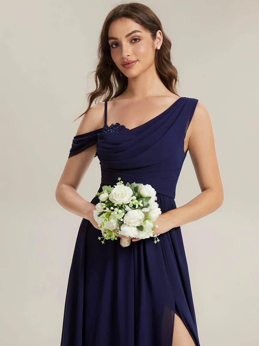 Thigh-High Slit Chiffon Sleeveless Dress - Image 25