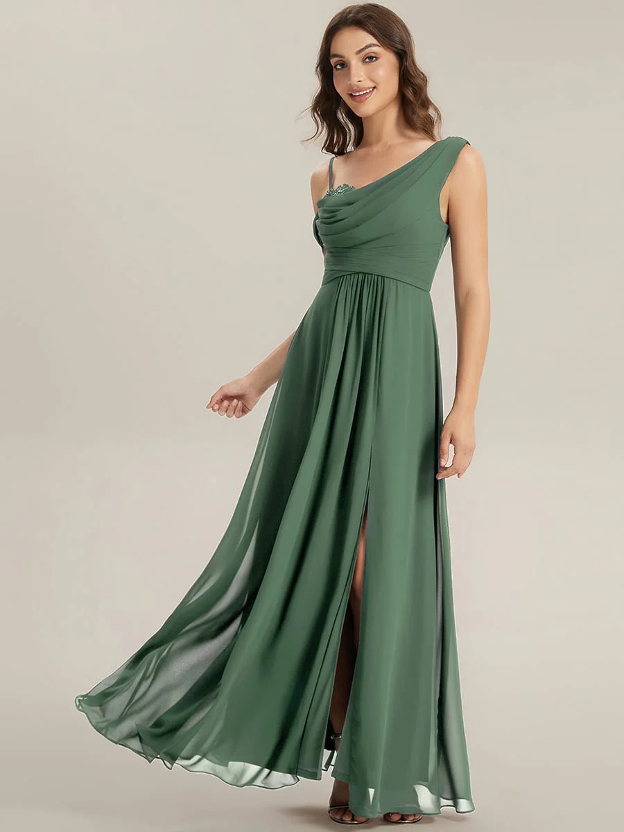 Thigh-High Slit Chiffon Sleeveless Dress - Image 28