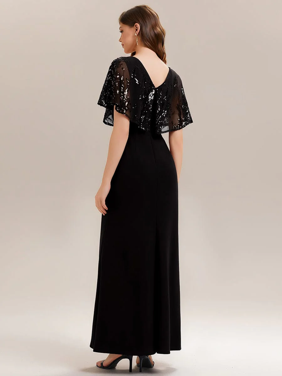 ever KIRA|Elegant V-Neck Sequin Batwing Sleeve Dress - Image 12