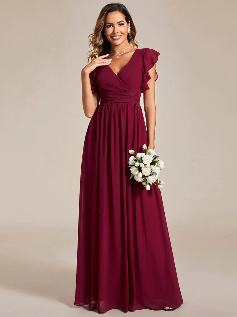 Top Picks Burgundy Elegant Chiffon Dresses - Image 118