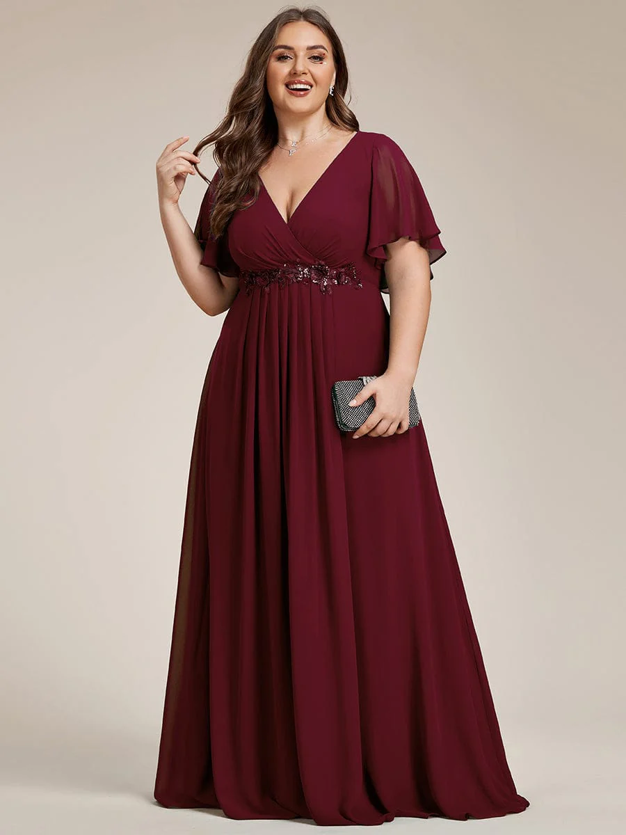 Top Picks Burgundy Elegant Chiffon Dresses - Image 181