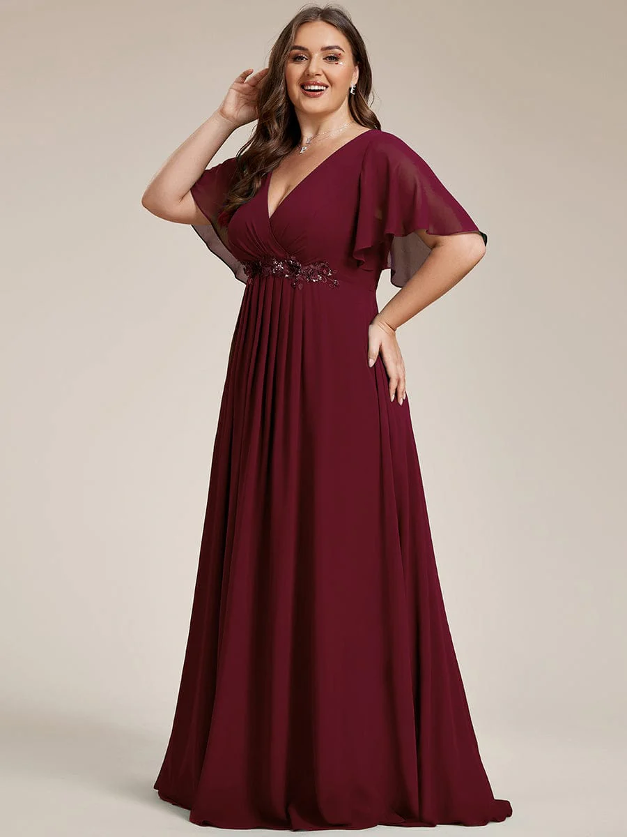 Top Picks Burgundy Elegant Chiffon Dresses - Image 184