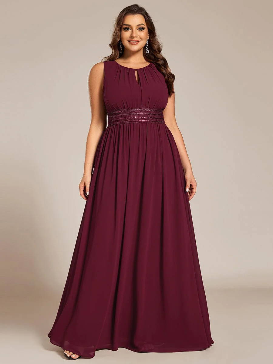 Top Picks Burgundy Elegant Chiffon Dresses - Image 192