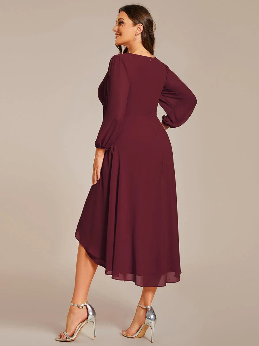 Top Picks Burgundy Elegant Chiffon Dresses - Image 205