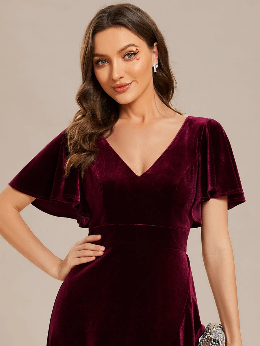 Top Picks Burgundy Elegant Chiffon Dresses - Image 23