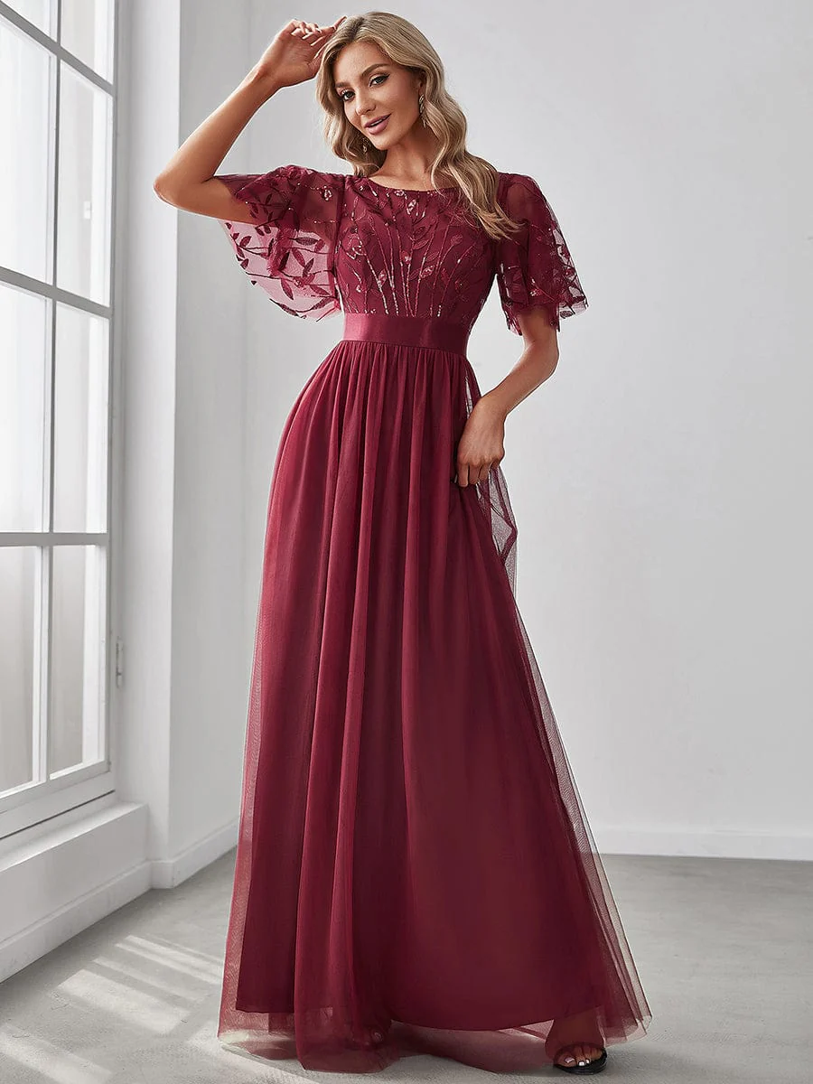 Top Picks Burgundy Elegant Chiffon Dresses - Image 83