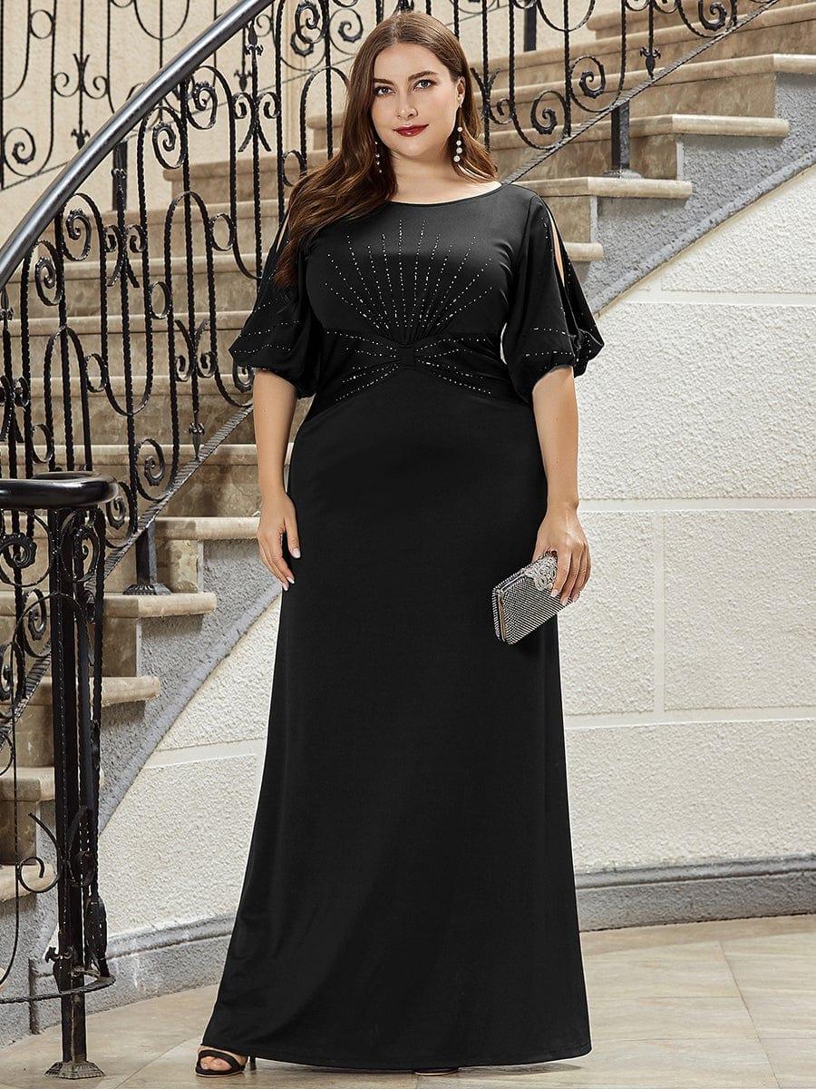 ever VICOTIRE|Trendy Round Neck Floor Length Evening Dress for Women (Final Sale) - Image 12