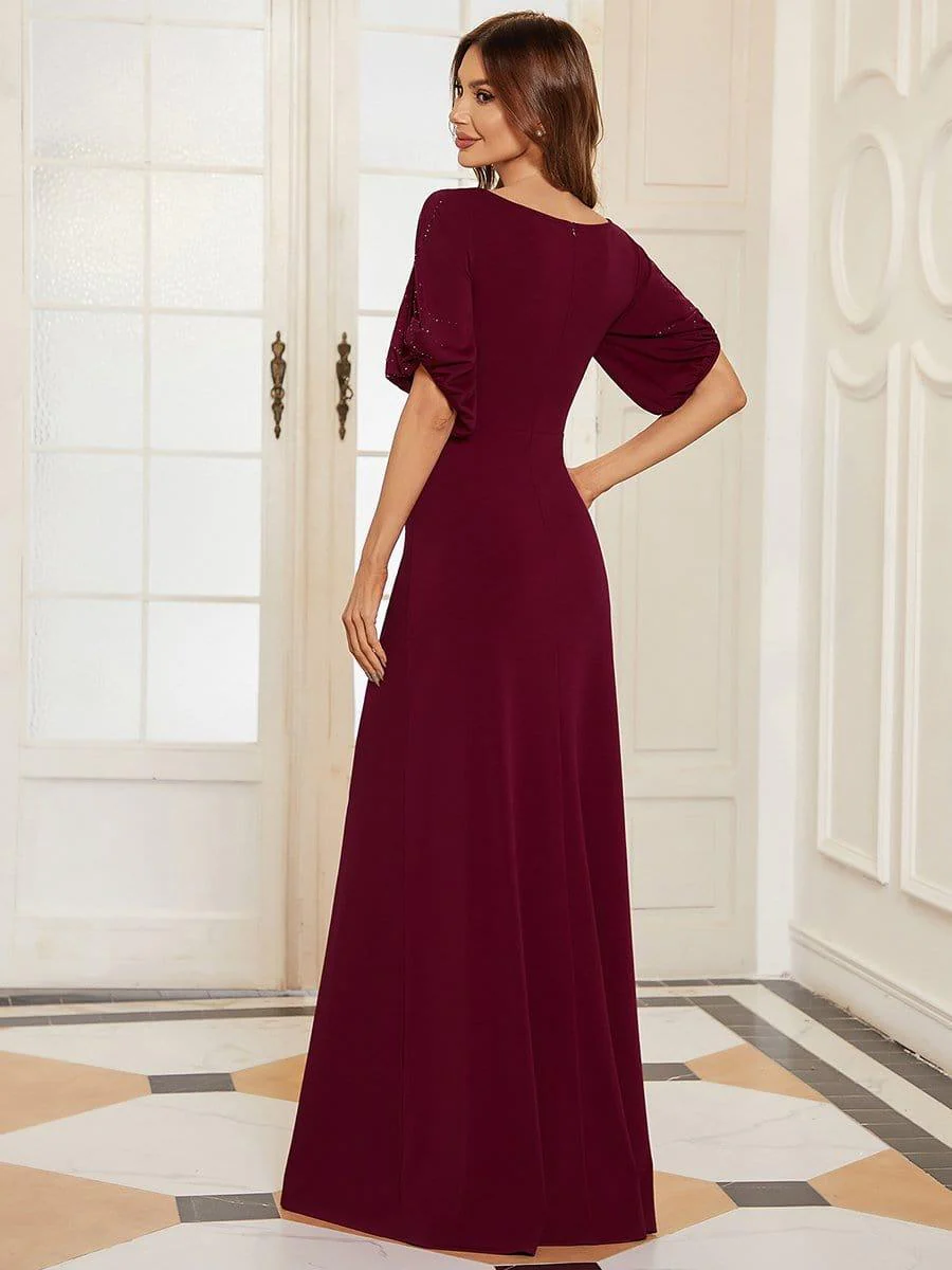 ever VICOTIRE|Trendy Round Neck Floor Length Evening Dress for Women (Final Sale) - Image 15