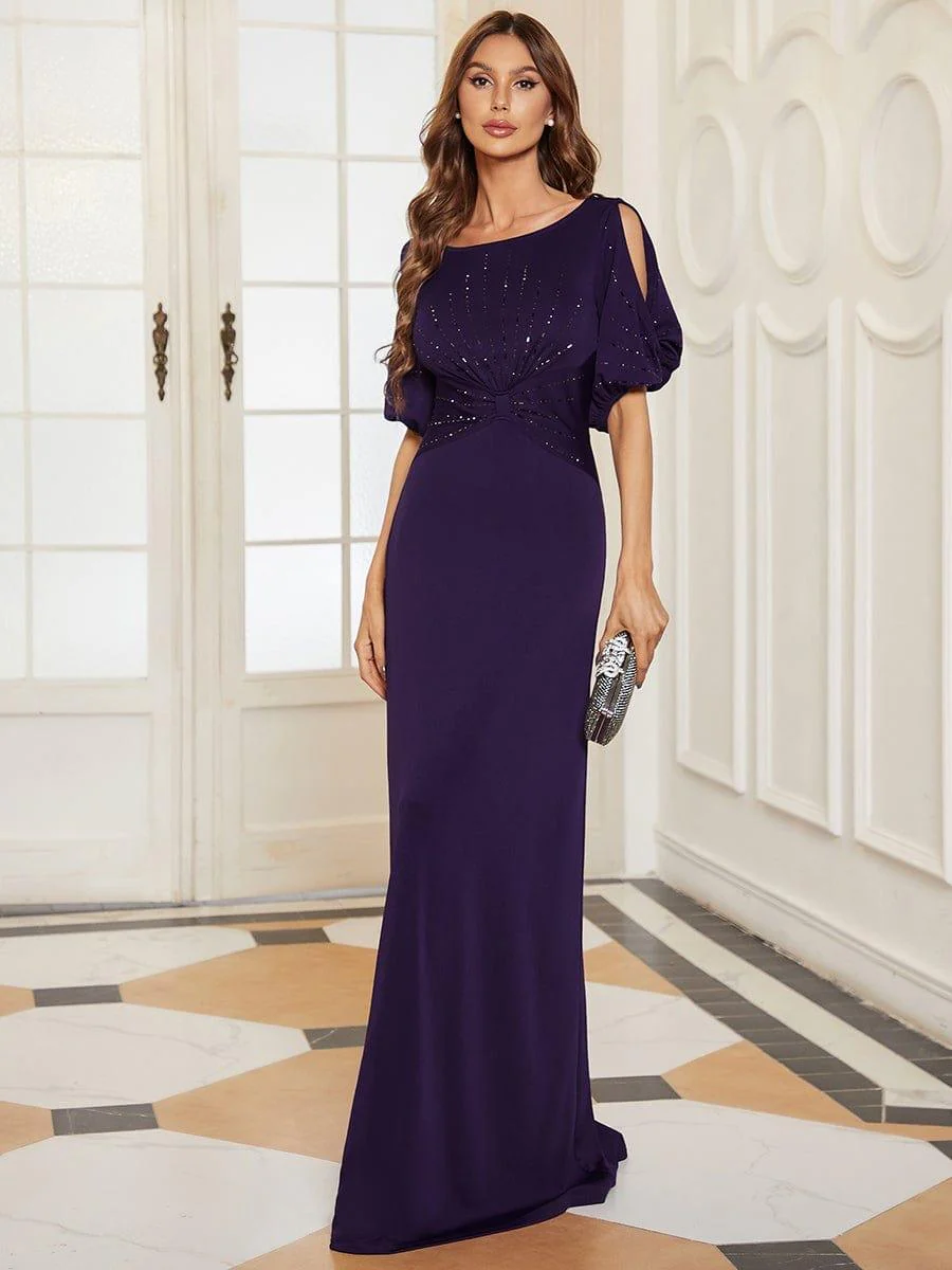 ever VICOTIRE|Trendy Round Neck Floor Length Evening Dress for Women (Final Sale) - Image 21