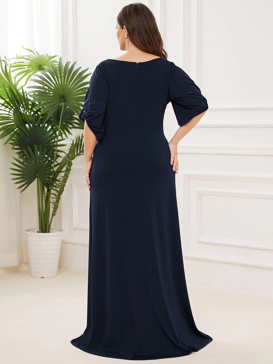 ever VICOTIRE|Trendy Round Neck Floor Length Evening Dress for Women (Final Sale) - Image 6