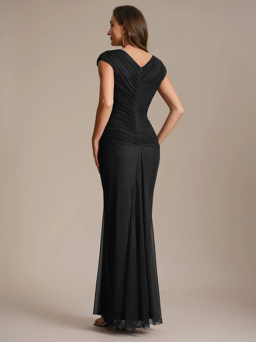 Tulle Cap Sleeve Bodycon Dress - Image 2