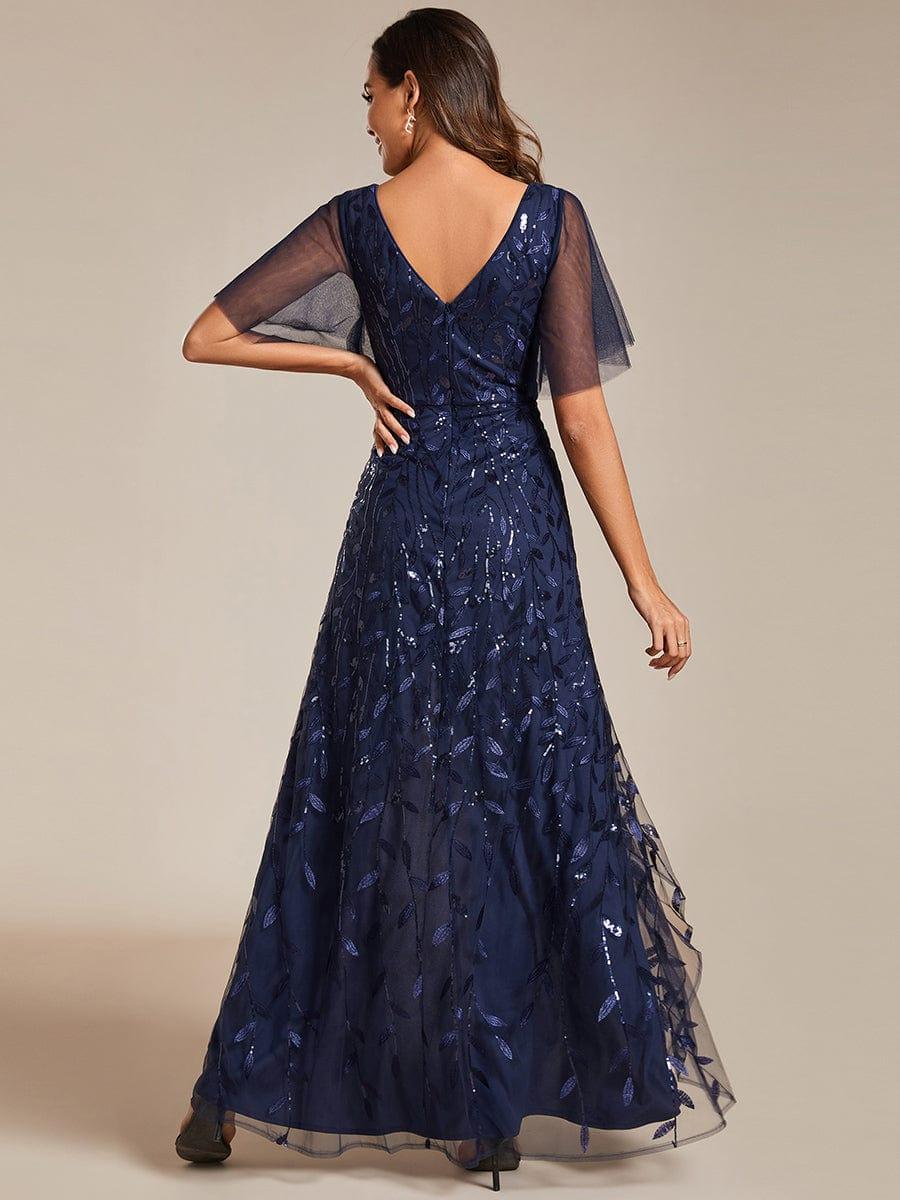 ever ALIX|V-Neck High Slit Sequined Wedding Guest Dresses - Image 24