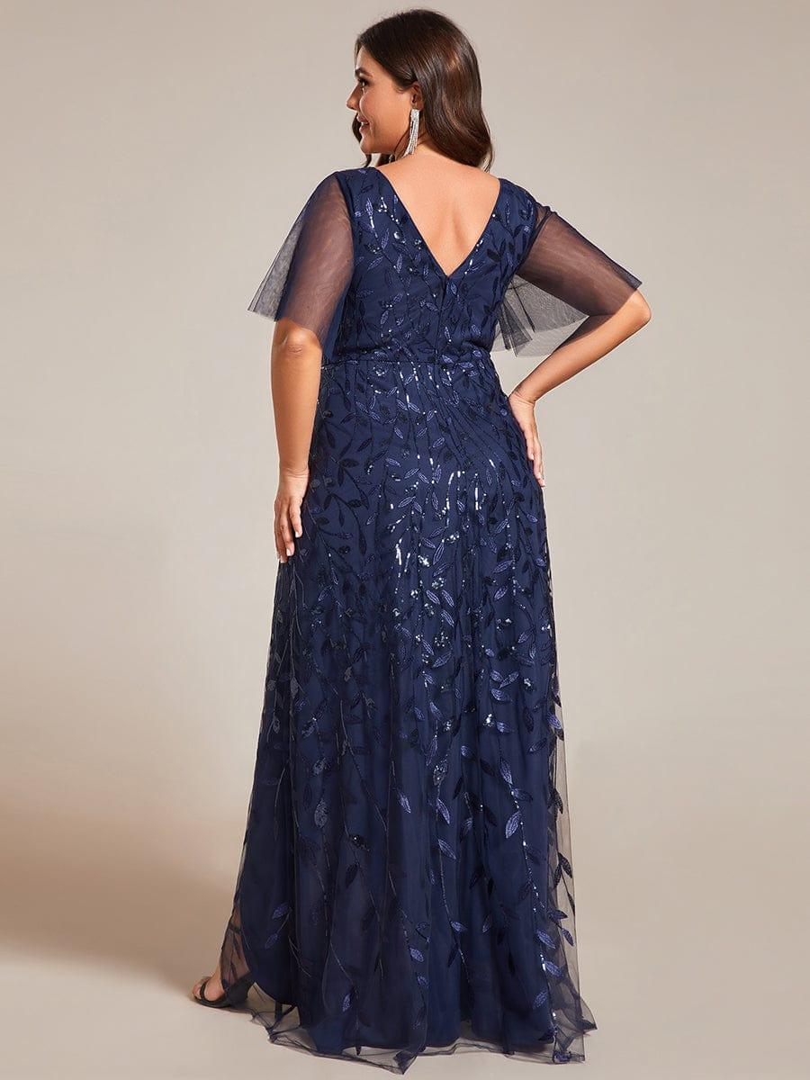 ever ALIX|V-Neck High Slit Sequined Wedding Guest Dresses - Image 30