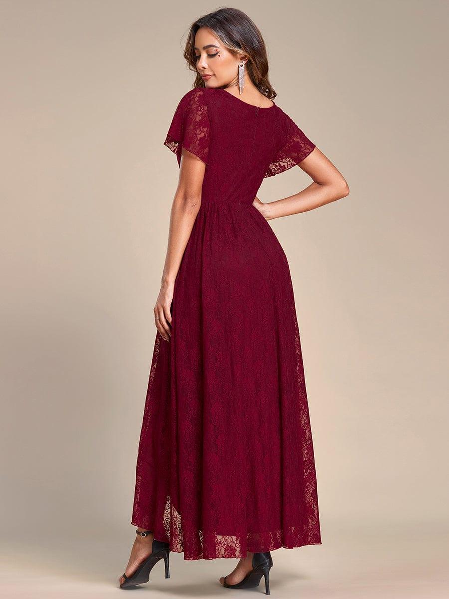 ever ELISE|V-Neck Short Sleeve Pleated Ruffled Lace Mother of the Bride Dress - Image 46