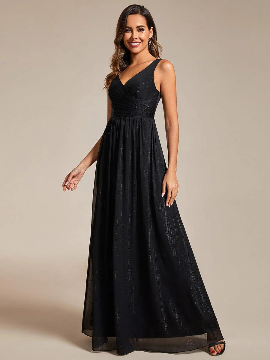V-Neck Sleeveless Evening Dresses with Delicate Glitter - Image 7