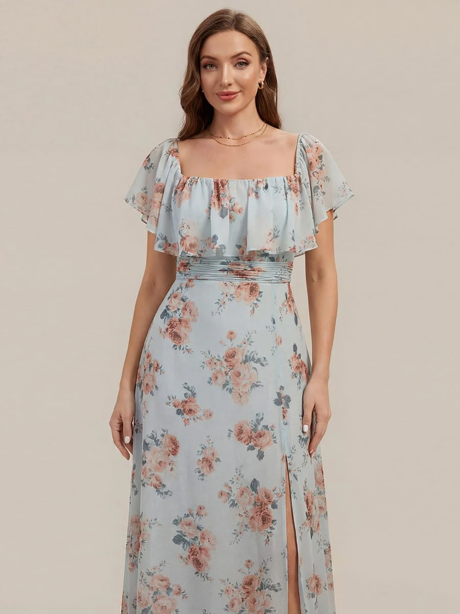 ever ¨¦MILE|Women's Off-The-Shoulder Ruffle Thigh Split Bridesmaid Dresses - Image 145