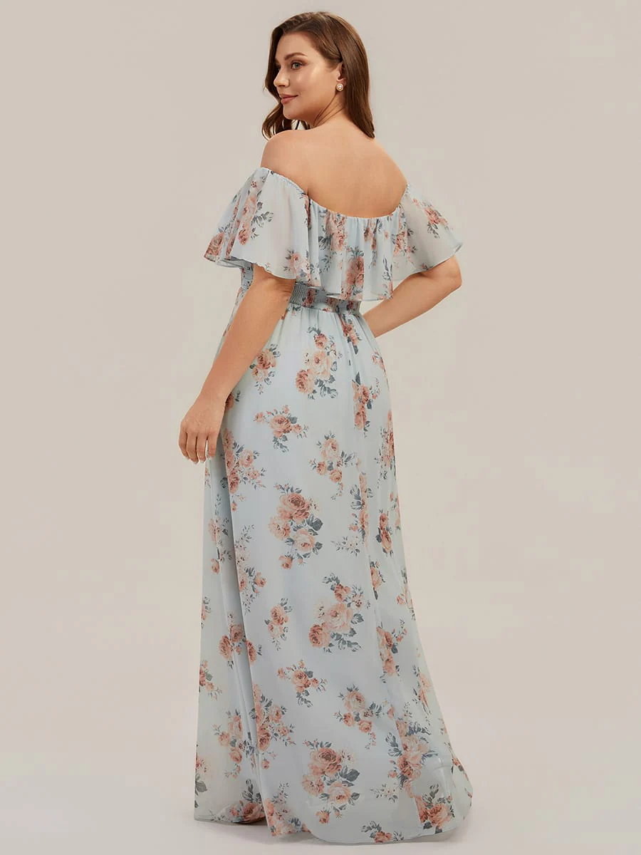 ever ¨¦MILE|Women's Off-The-Shoulder Ruffle Thigh Split Bridesmaid Dresses - Image 147