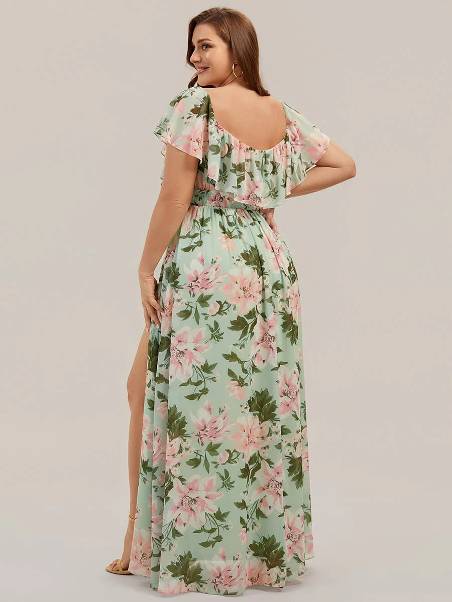 ever ¨¦MILE|Women's Off-The-Shoulder Ruffle Thigh Split Bridesmaid Dresses - Image 178