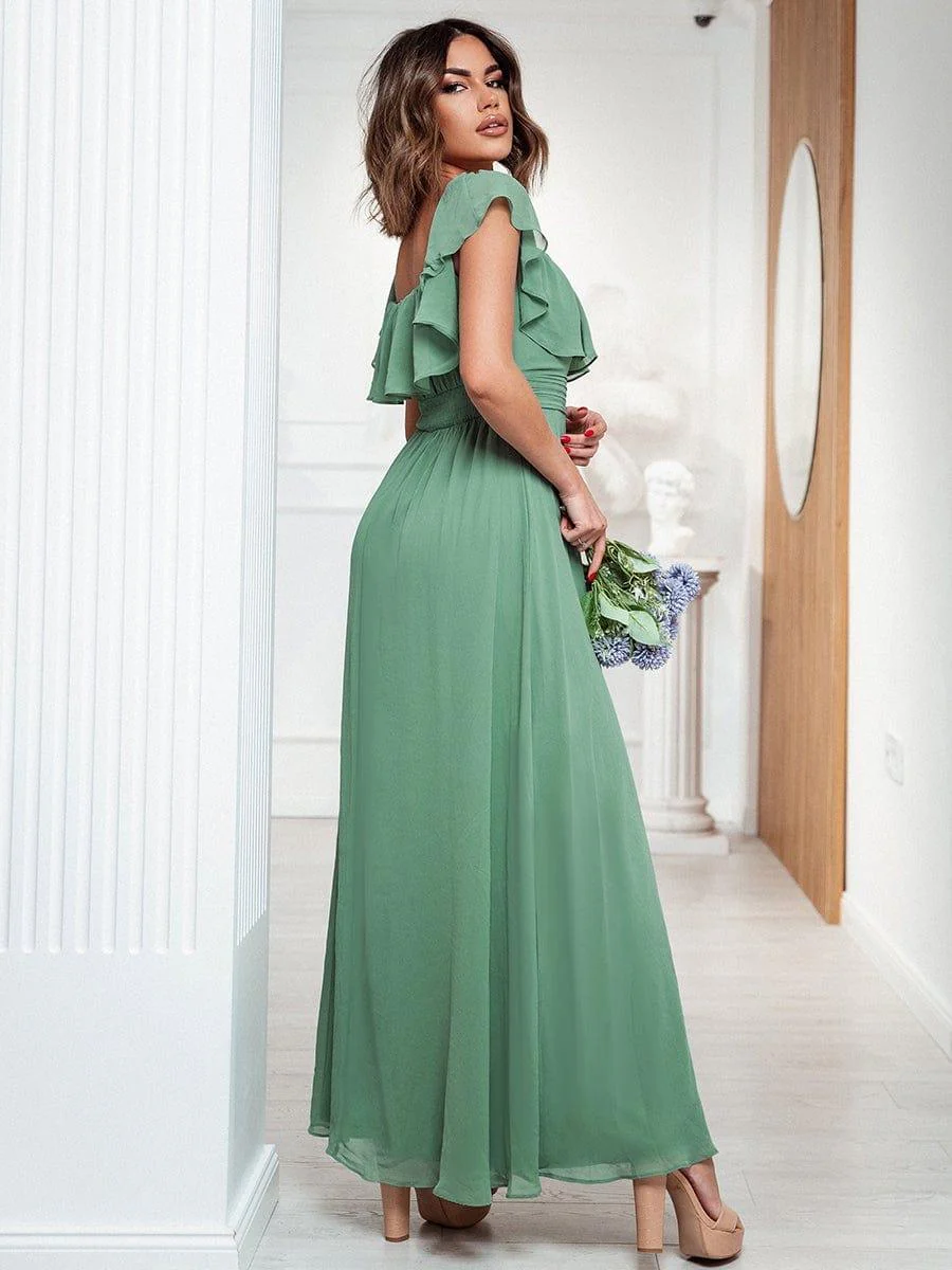 ever ¨¦MILE|Women's Off-The-Shoulder Ruffle Thigh Split Bridesmaid Dresses - Image 38