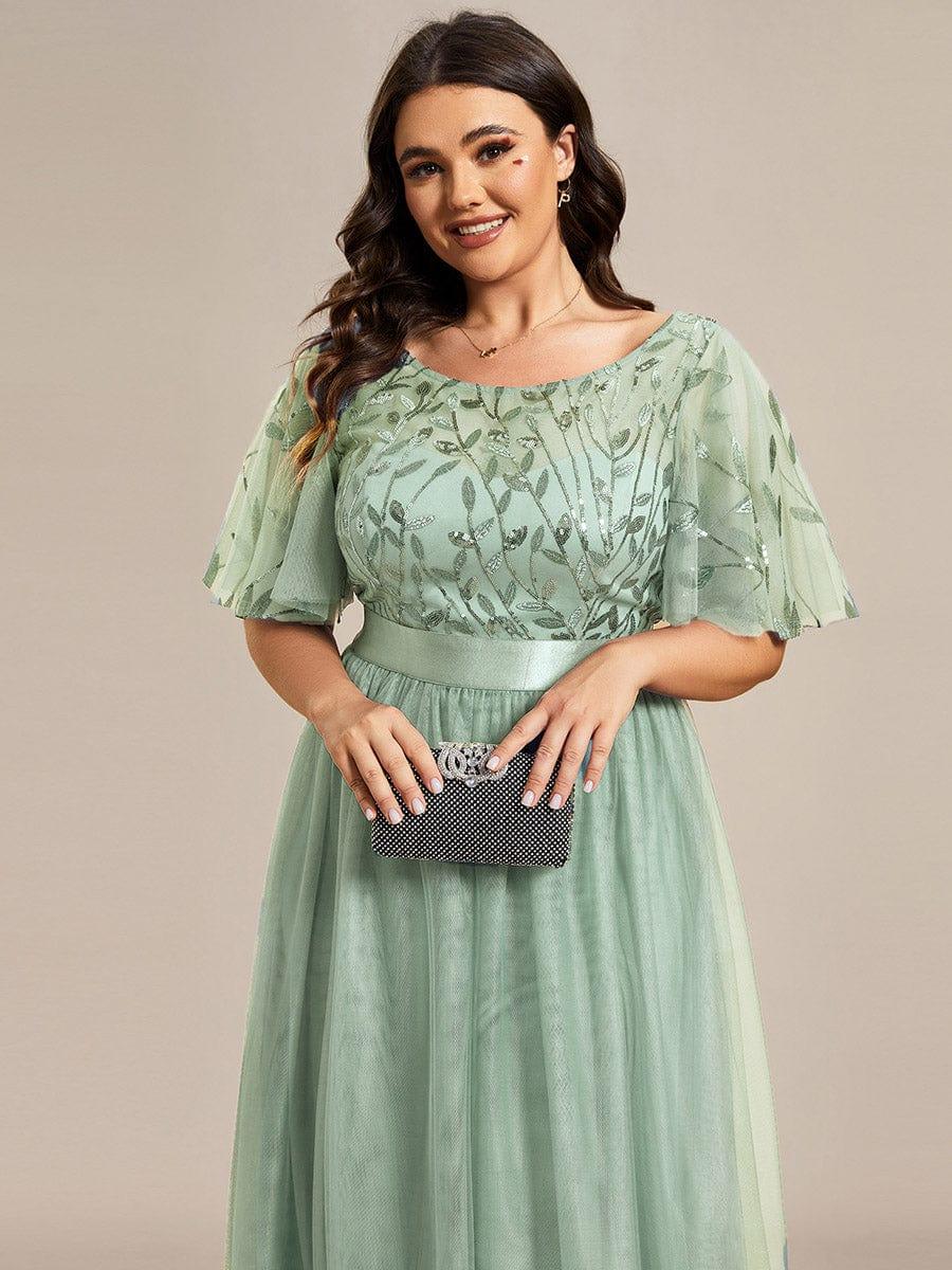 ever SAPHIR|Women's A-Line Short Sleeve Embroidery Floor Length Wedding Guest Dresses - Image 150