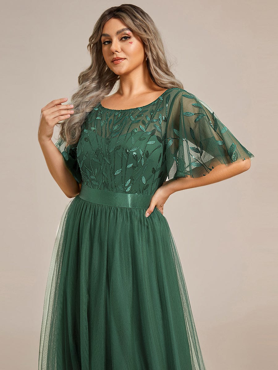 pretty SAPHIR|Plus Size Women's Embroidery Bridesmaid Dress with Short Sleeve - Image 105