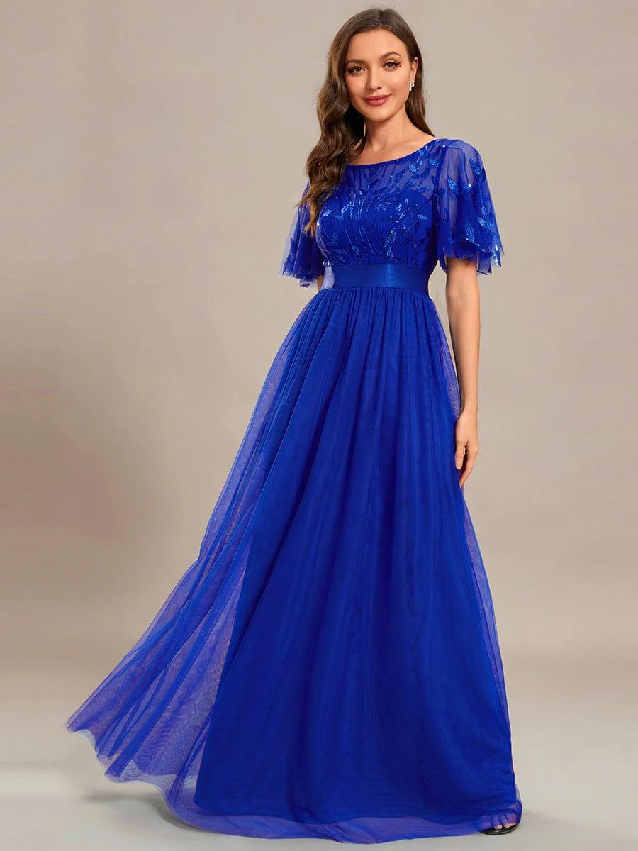 ever SAPHIR|Women's A-Line Short Sleeve Embroidery Floor Length Evening Dresses - Image 46