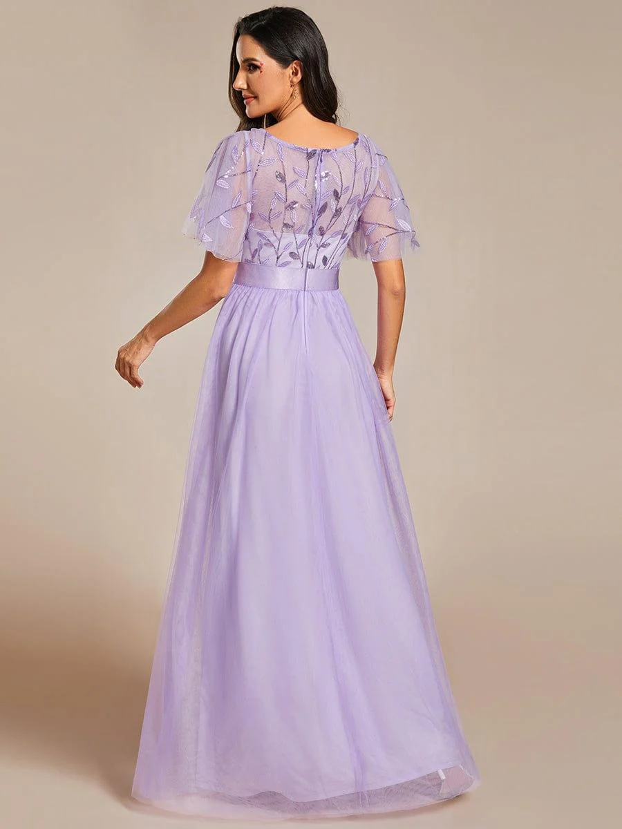 ever SAPHIR|Women's A-Line Short Sleeve Embroidery Floor Length Wedding Guest Dresses - Image 84