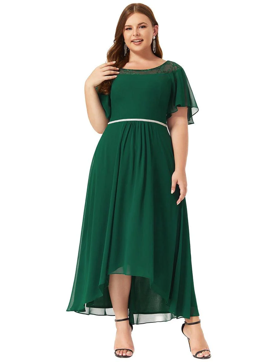 Women's Casual Boat Neck A-Line Midi Dress with Irregular Hem(Final Sale) - Image 31