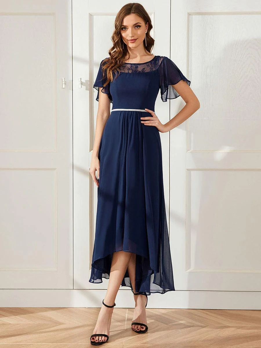 Women's Casual Boat Neck A-Line Midi Dress with Irregular Hem(Final Sale) - Image 40