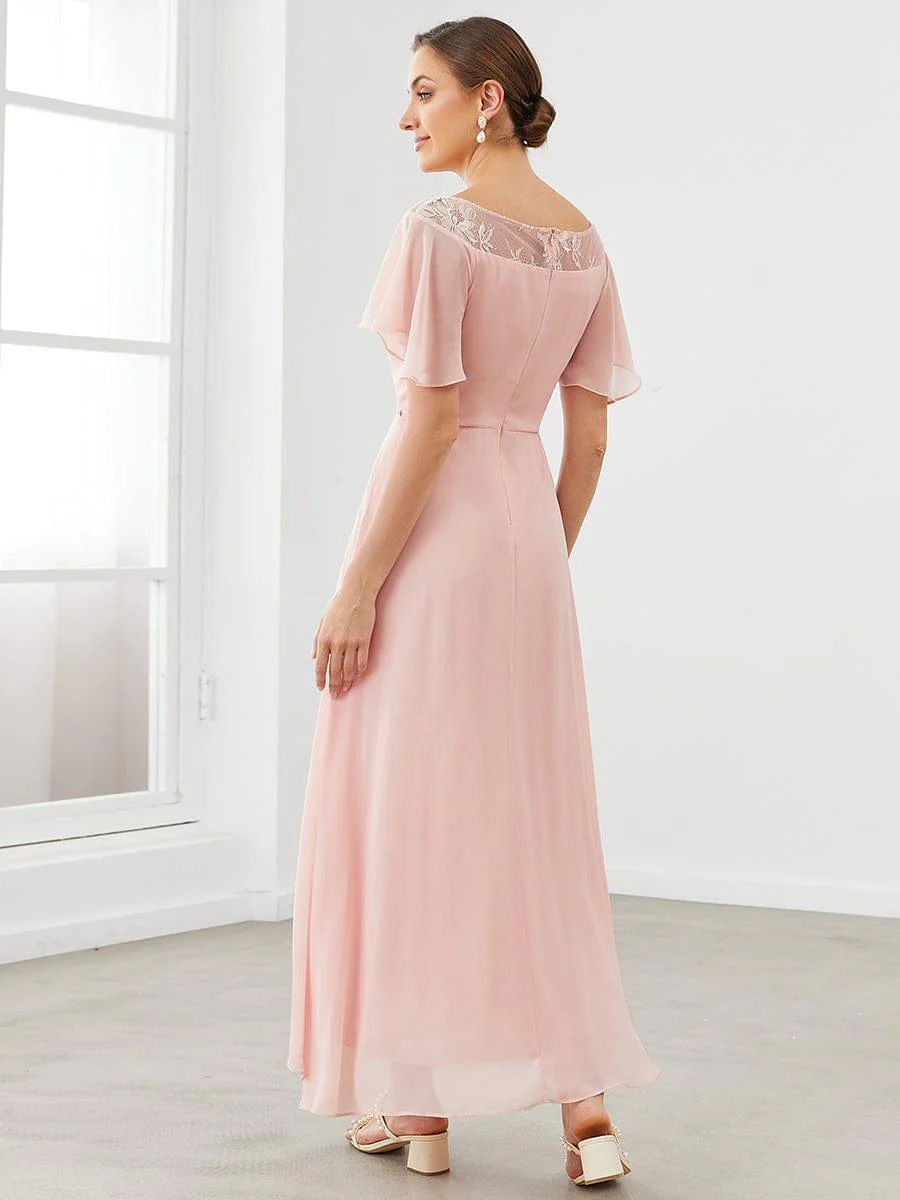 Women's Casual Boat Neck A-Line Midi Dress with Irregular Hem(Final Sale) - Image 9