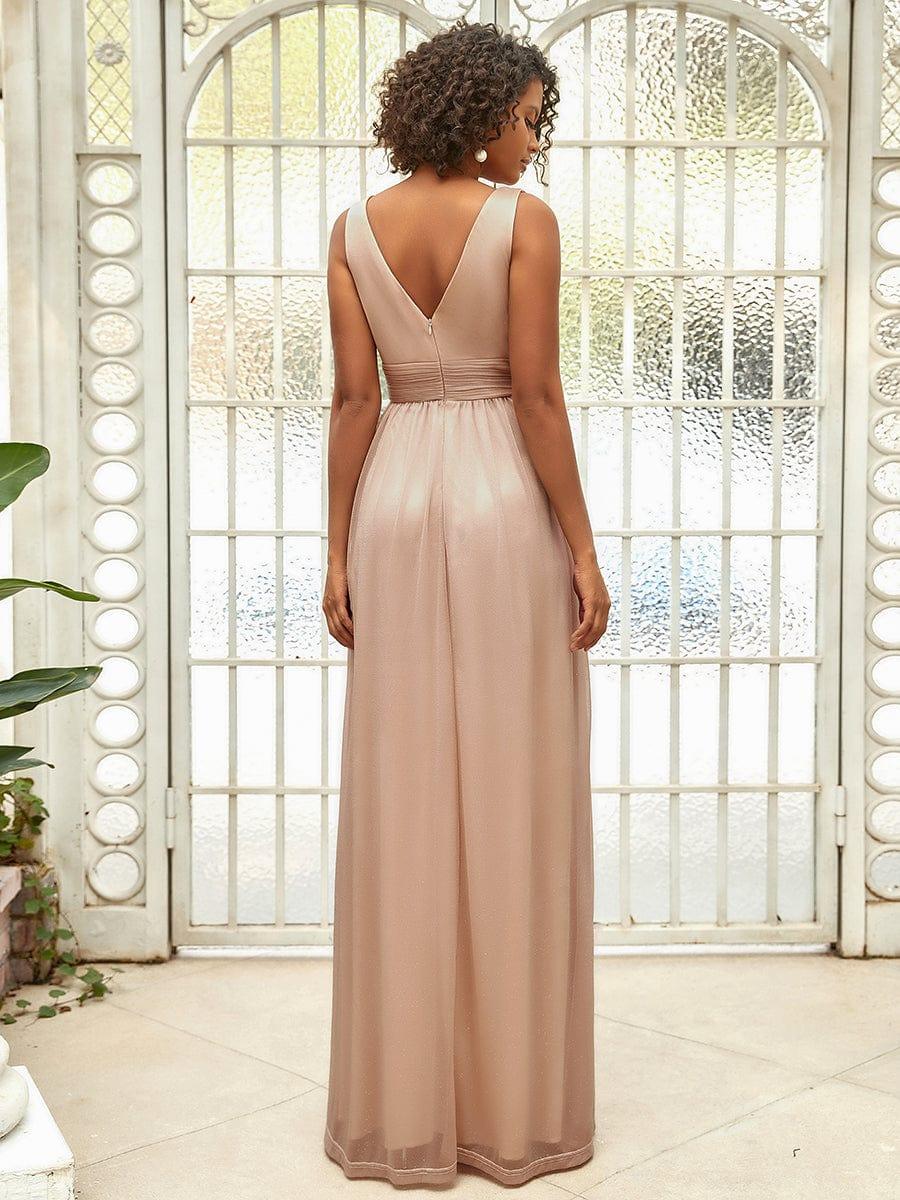 ever STERLING|Double V Neck Floor Length Sparkly Evening Dresses for Party - Image 27