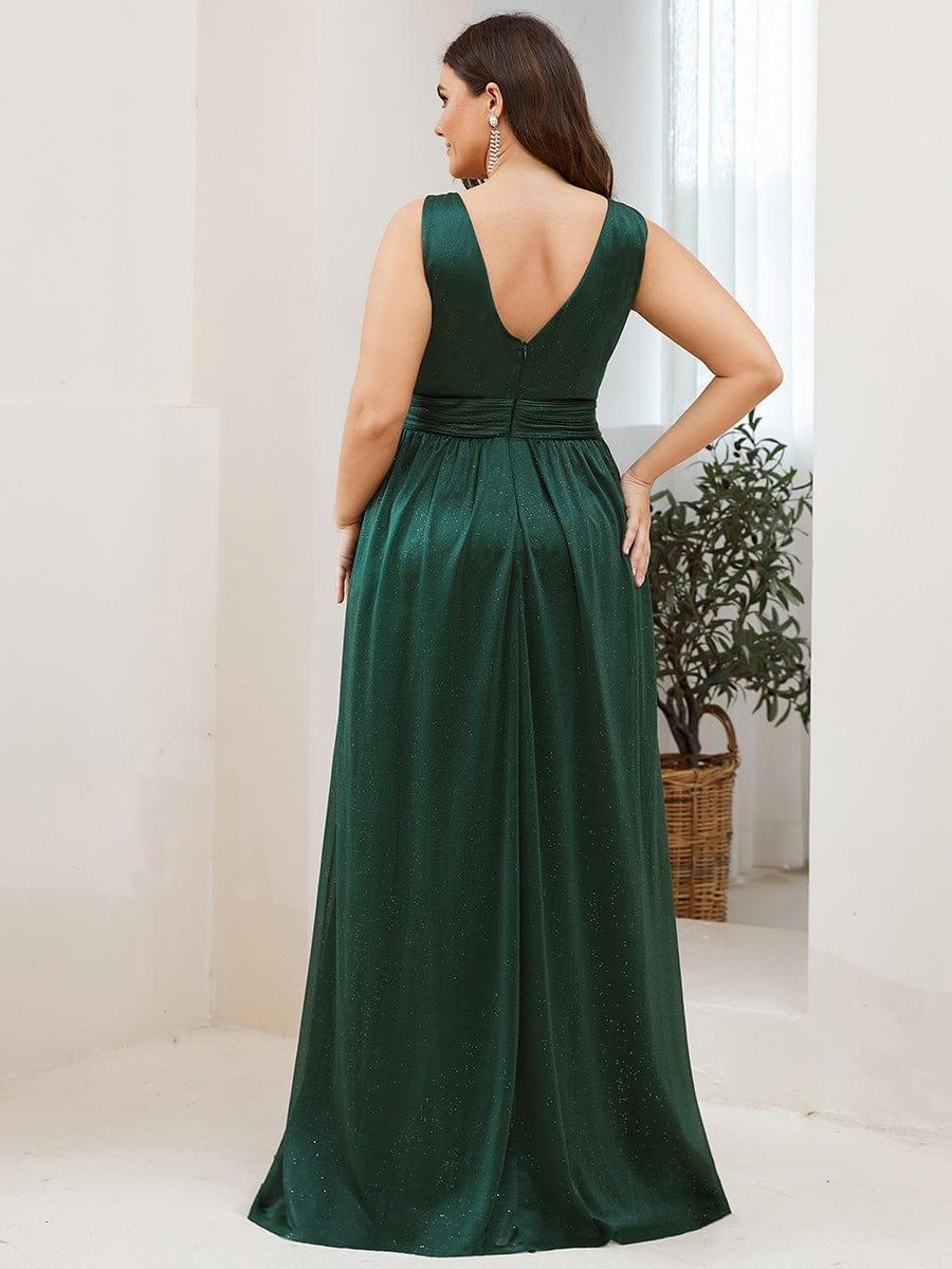 ever STERLING|Double V Neck Floor Length Sparkly Evening Dresses for Party - Image 8