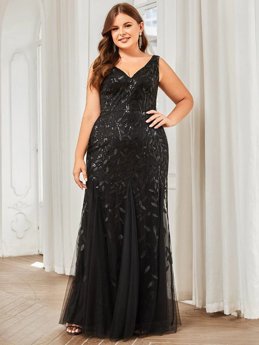 ever ORIEL|Women's Double V-Neck Fishtail Sequins Wedding Guest Dress - Image 47