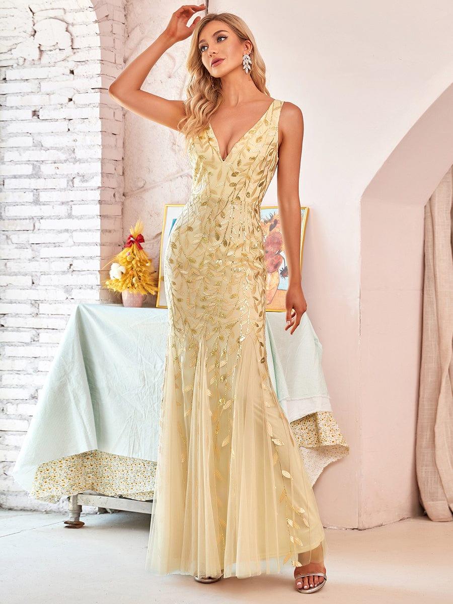 ever ORIEL|Women's Double V-Neck Fishtail Sequins Wedding Guest Dress - Image 58