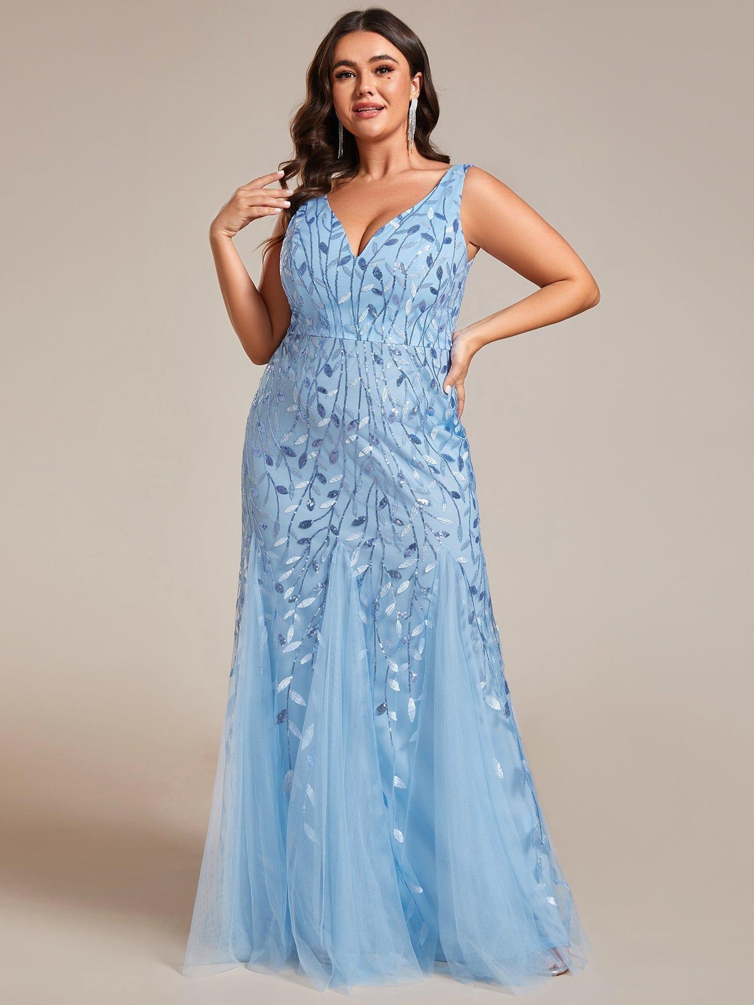 ever ORIEL|Women's Double V-Neck Fishtail Sequins Wedding Guest Dress - Image 66