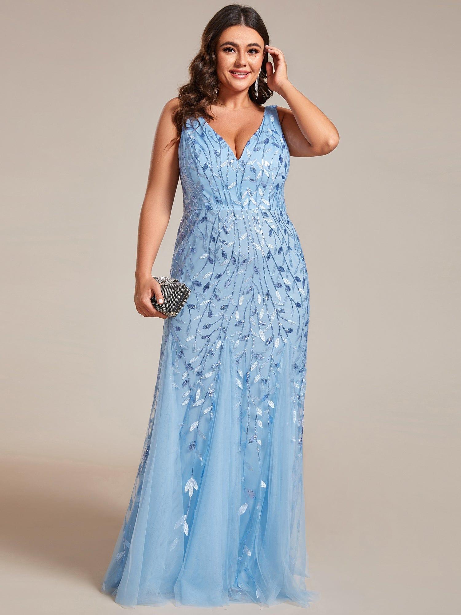 ever ORIEL|Women's Double V-Neck Fishtail Sequins Wedding Guest Dress - Image 69