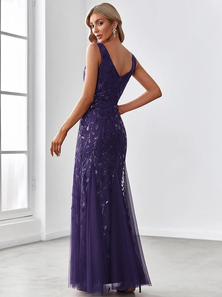 ever ORIEL|Women's Double V-Neck Fishtail Sequins Wedding Guest Dress - Image 72